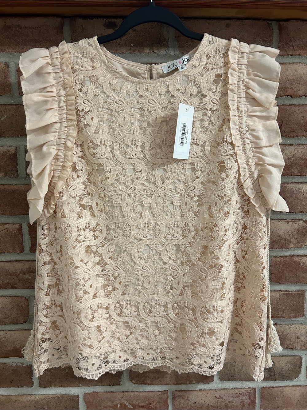 Joy Joy Lace Ruffle Sleeve Camisole in Cream